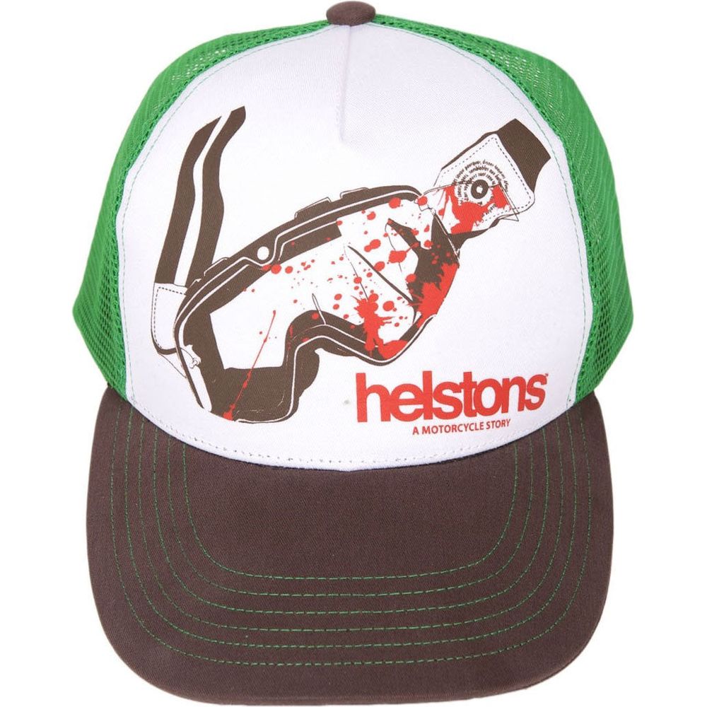 Helstons Goggles Cap Brown / White / Green - ThrottleChimp