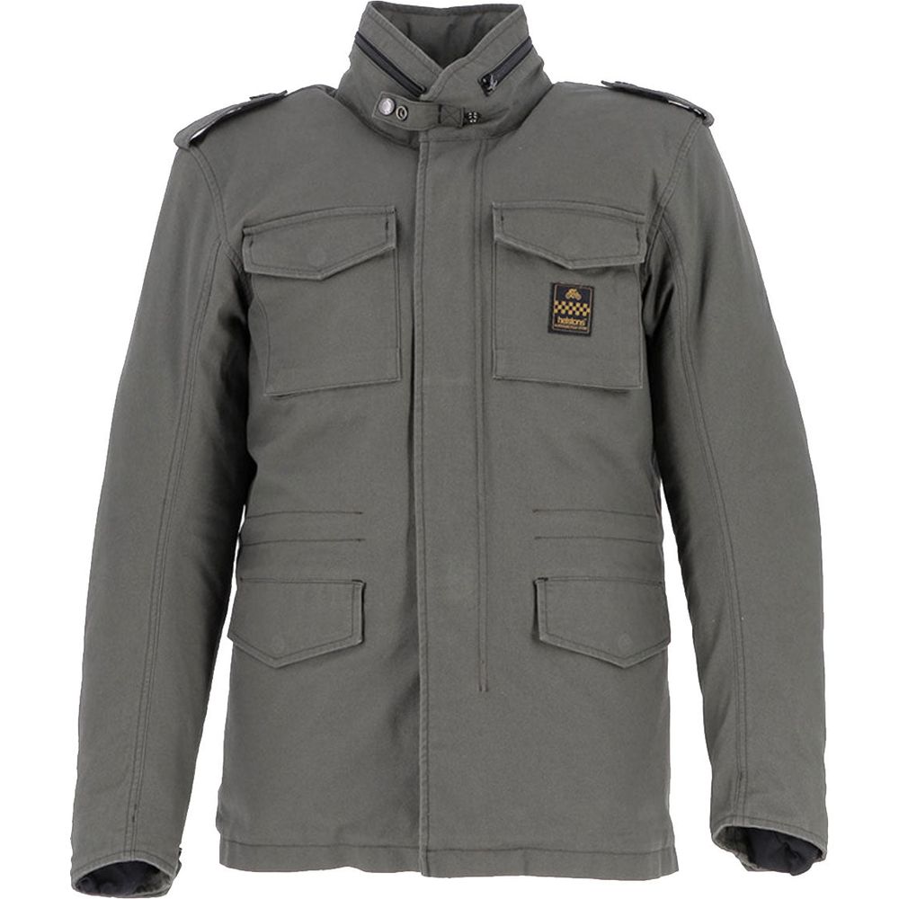 Helstons Division Textile Jacket Khaki FREE 1 YEAR Returns, FREE UK Delivery | ThrottleChimp