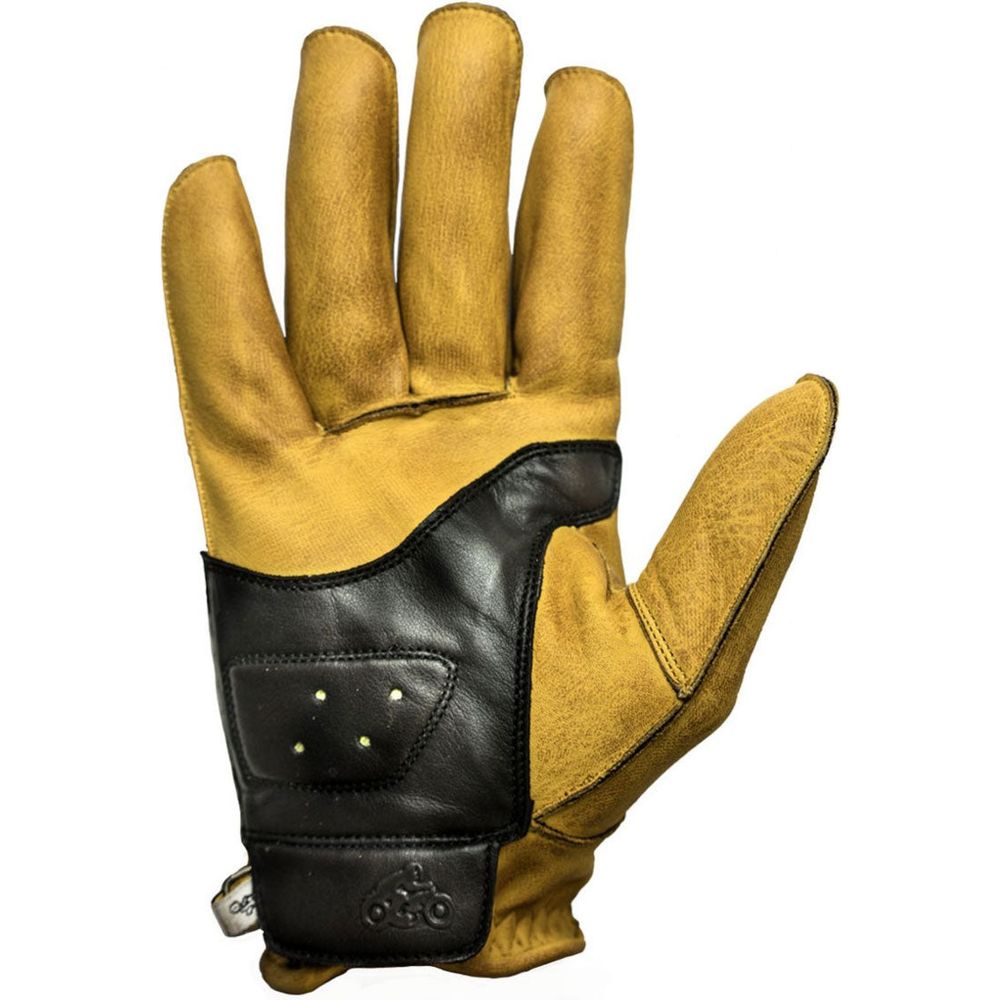 Helstons Hiro Summer Leather Gloves Gold / Black (Image 2) - ThrottleChimp