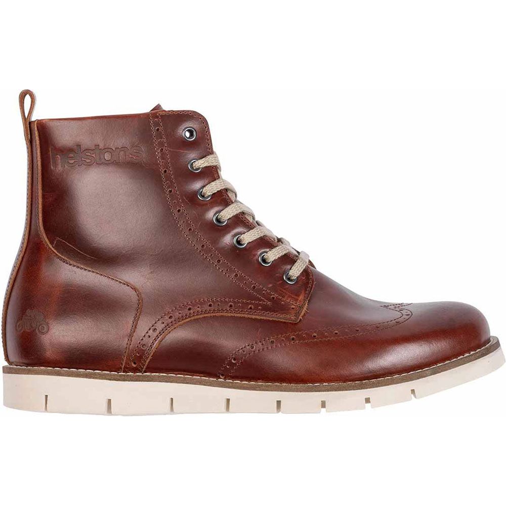 Helstons Holey Leather Boots Aniline Brown - ThrottleChimp