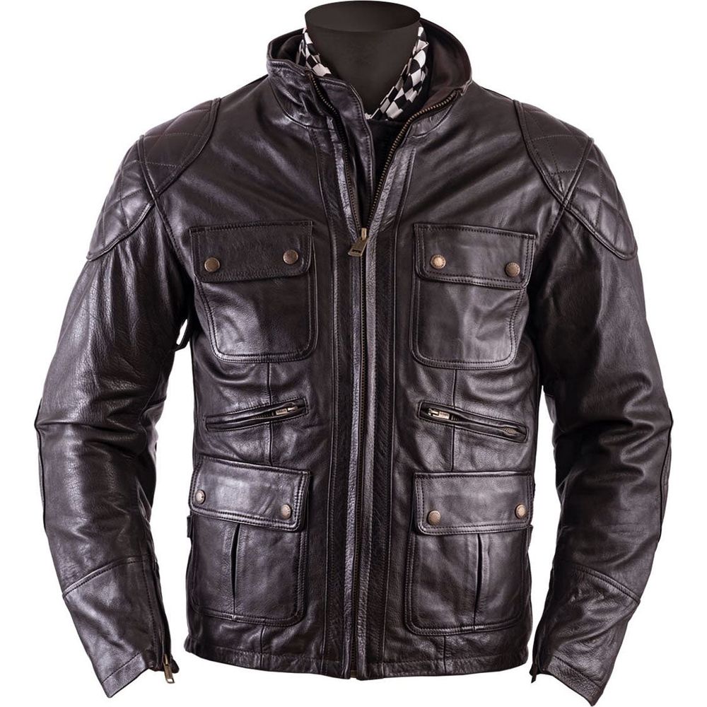 Helstons Hunt Rag Leather Jacket Brown - ThrottleChimp