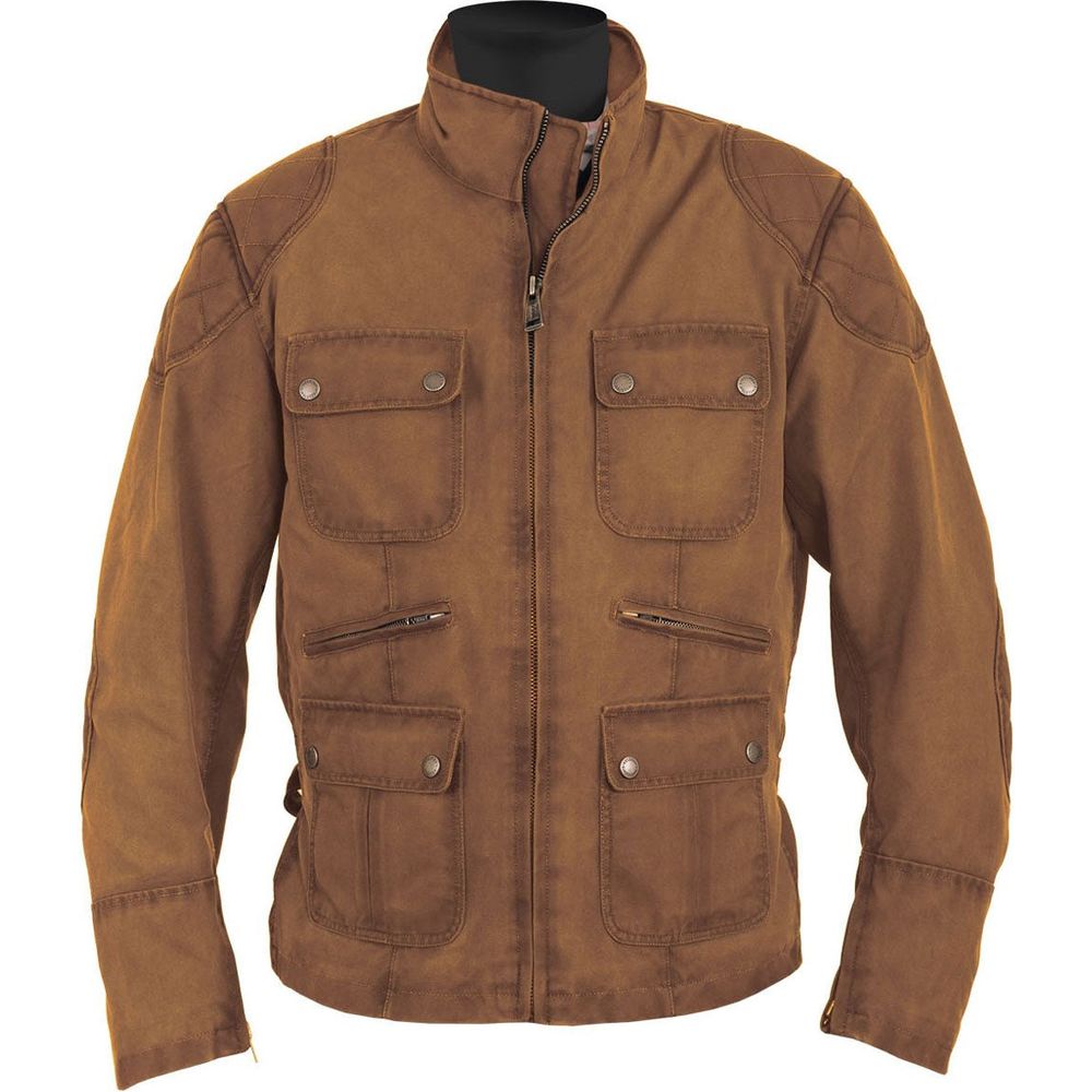 Helstons Hunt Waxed Cotton Textile Jacket Oak - ThrottleChimp