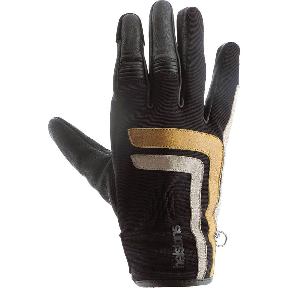 Helstons Jeff 4Ways Summer Leather Gloves Black / Gold / Beige - ThrottleChimp