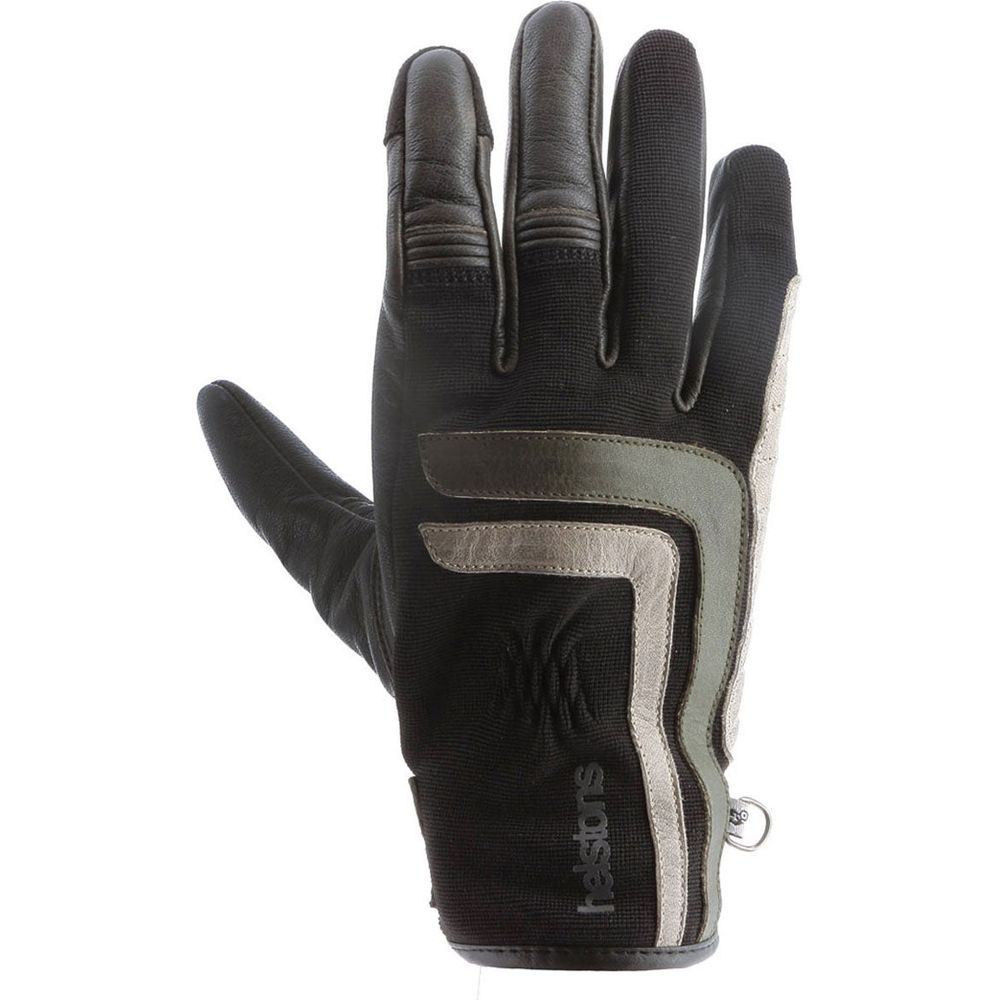 Helstons Jeff 4Ways Summer Leather Gloves Black / Khaki / Beige - ThrottleChimp