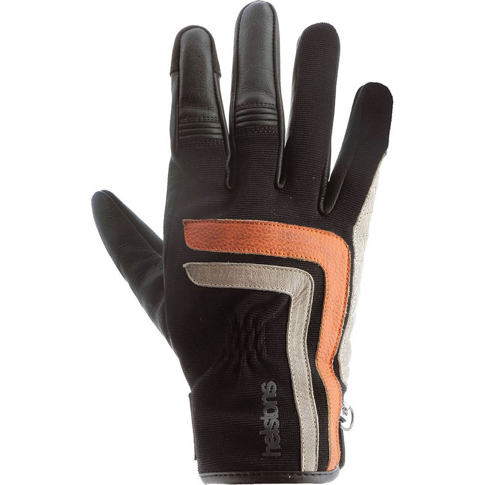 Helstons Jeff 4Ways Summer Leather Gloves Black / Orange / Beige - ThrottleChimp