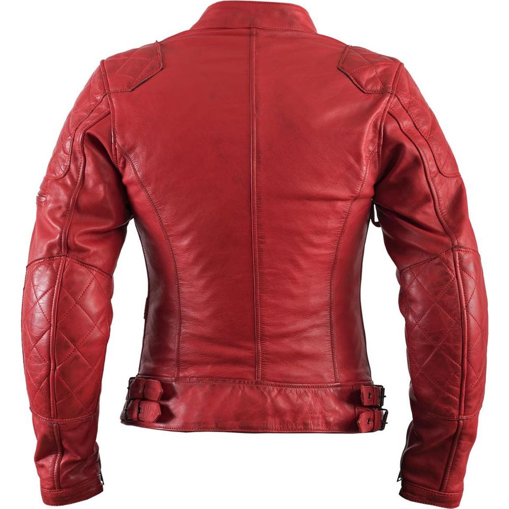 Helstons KS70 Ladies Leather Jacket Soft Red (Image 2) - ThrottleChimp