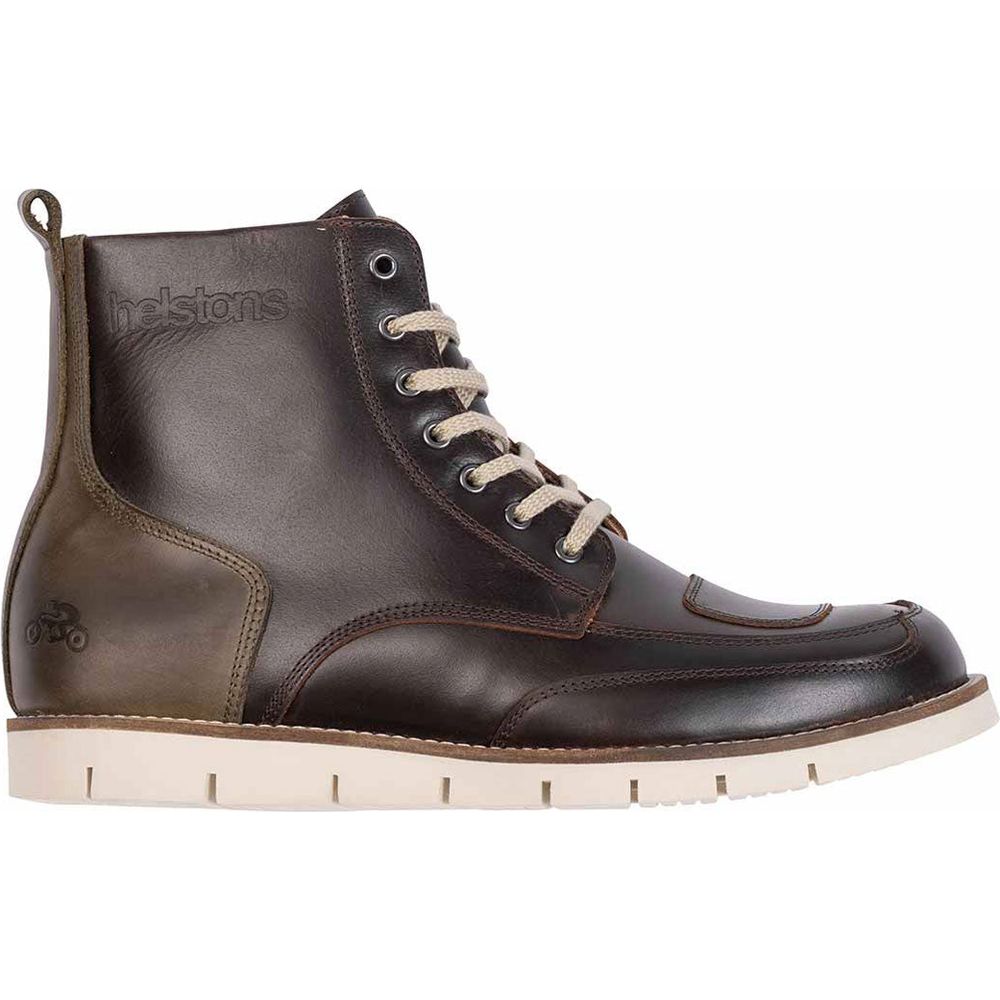 Helstons Liberty Leather Waxed Boots Brown / Khaki - ThrottleChimp