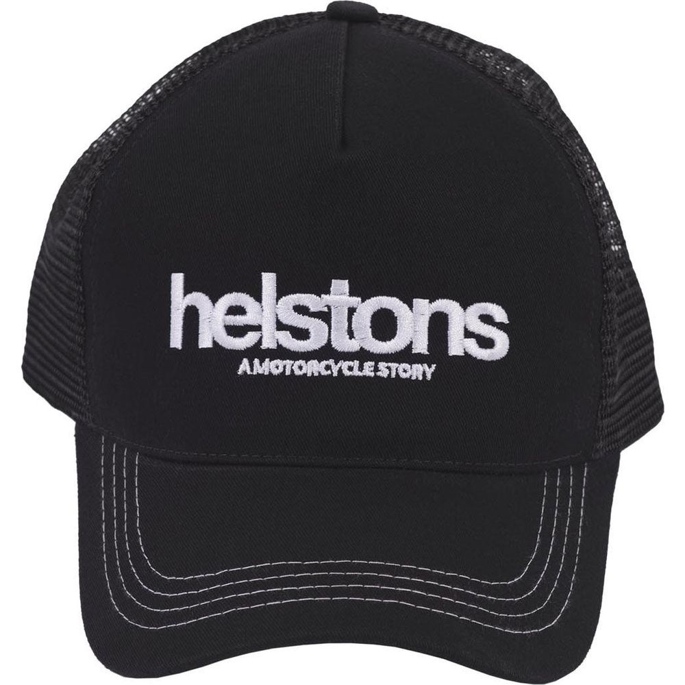 Helstons Logo Trucker Cap Black / Black - ThrottleChimp