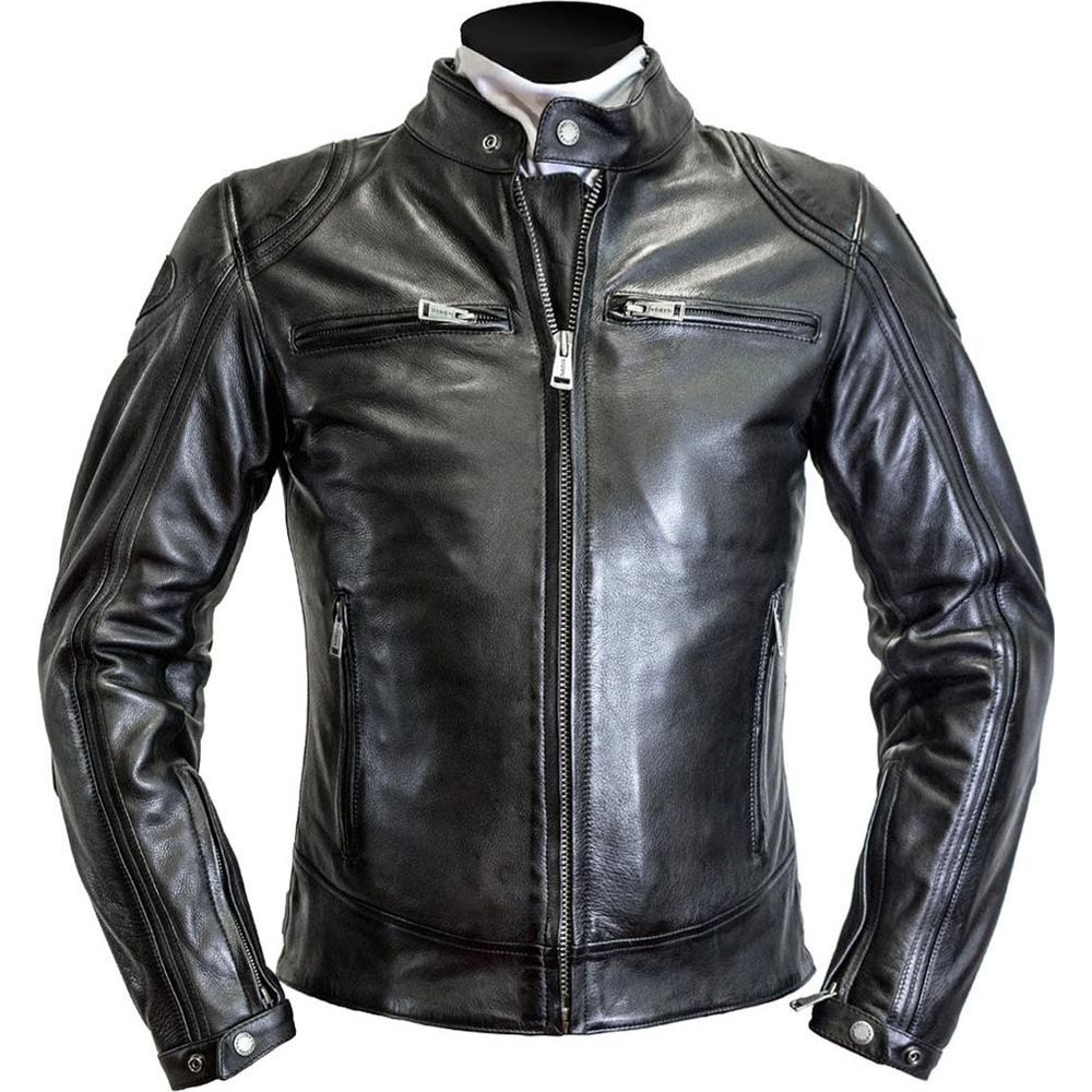 Helstons Modelo Rag Leather Jacket Black / Black - ThrottleChimp