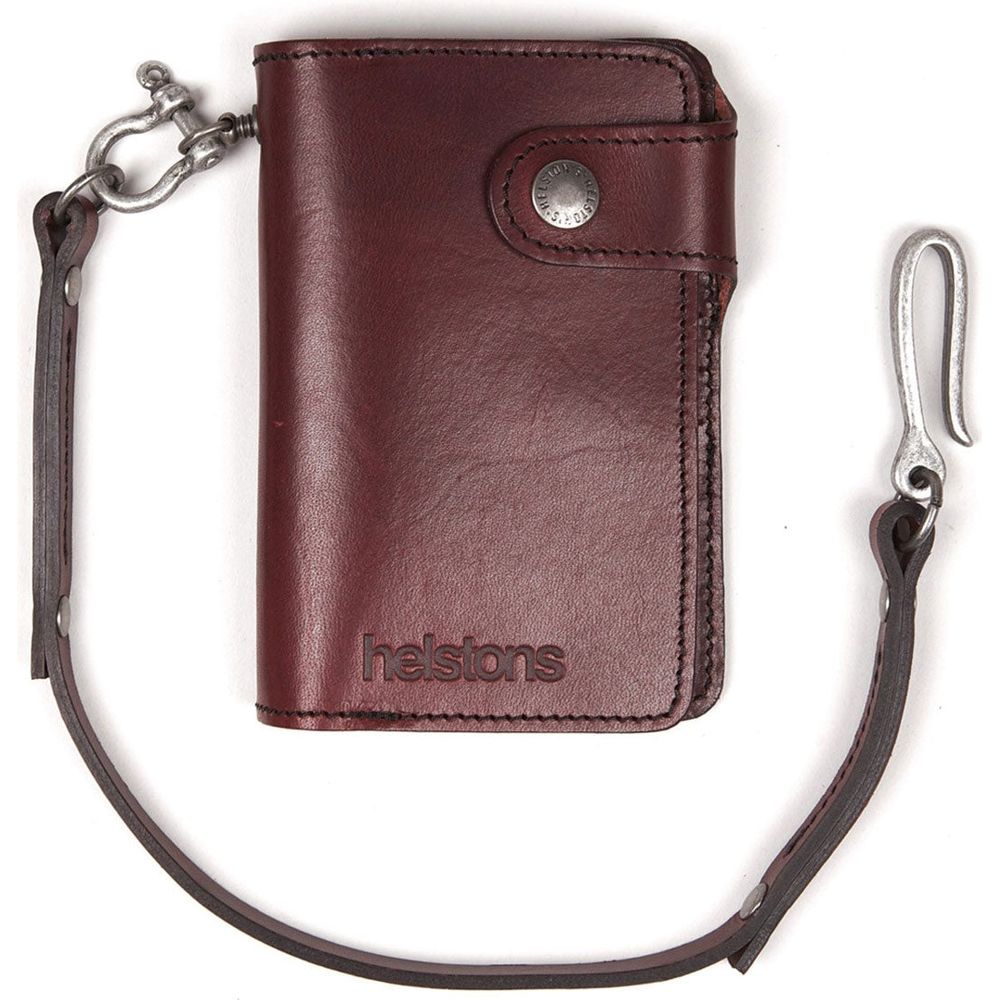 Helstons Moon Leather Wallet And Lanyard Bordeaux - ThrottleChimp