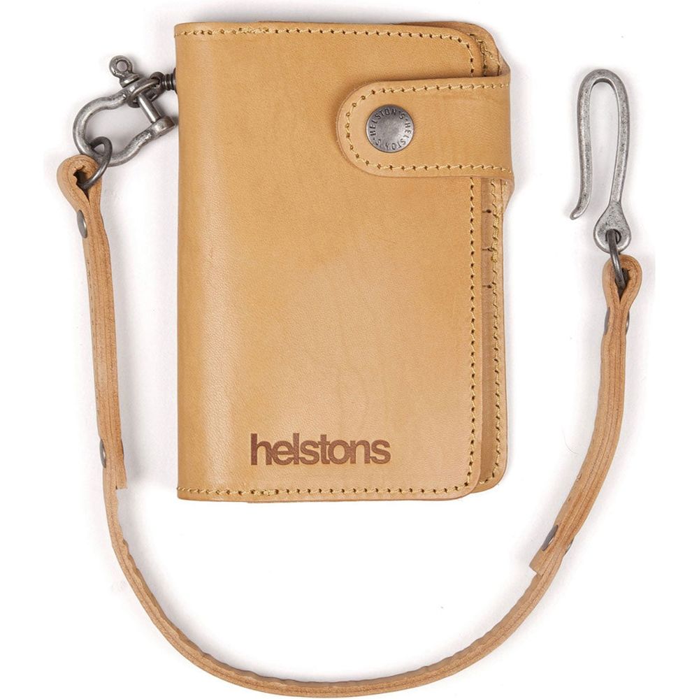 Helstons Moon Leather Wallet And Lanyard Natural - ThrottleChimp