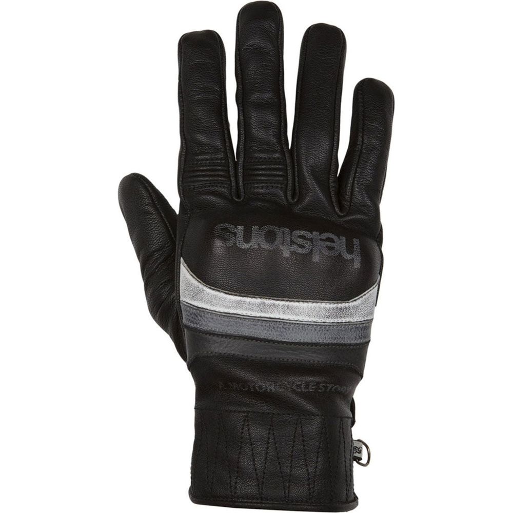 Helstons Mora Summer Leather Gloves Black / White / Grey - ThrottleChimp