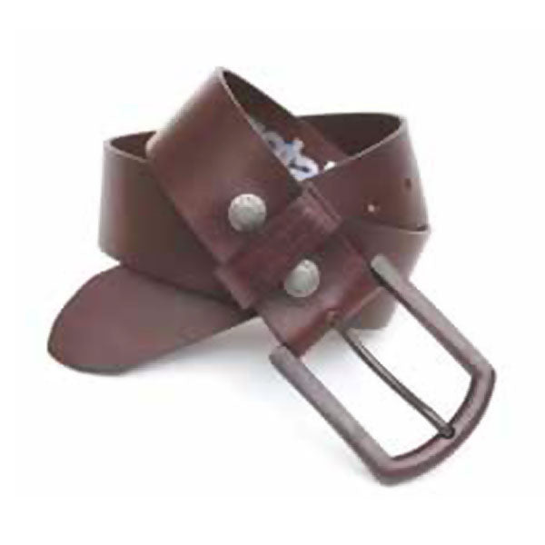 Helstons Old Plain Leather Belt Brown - ThrottleChimp