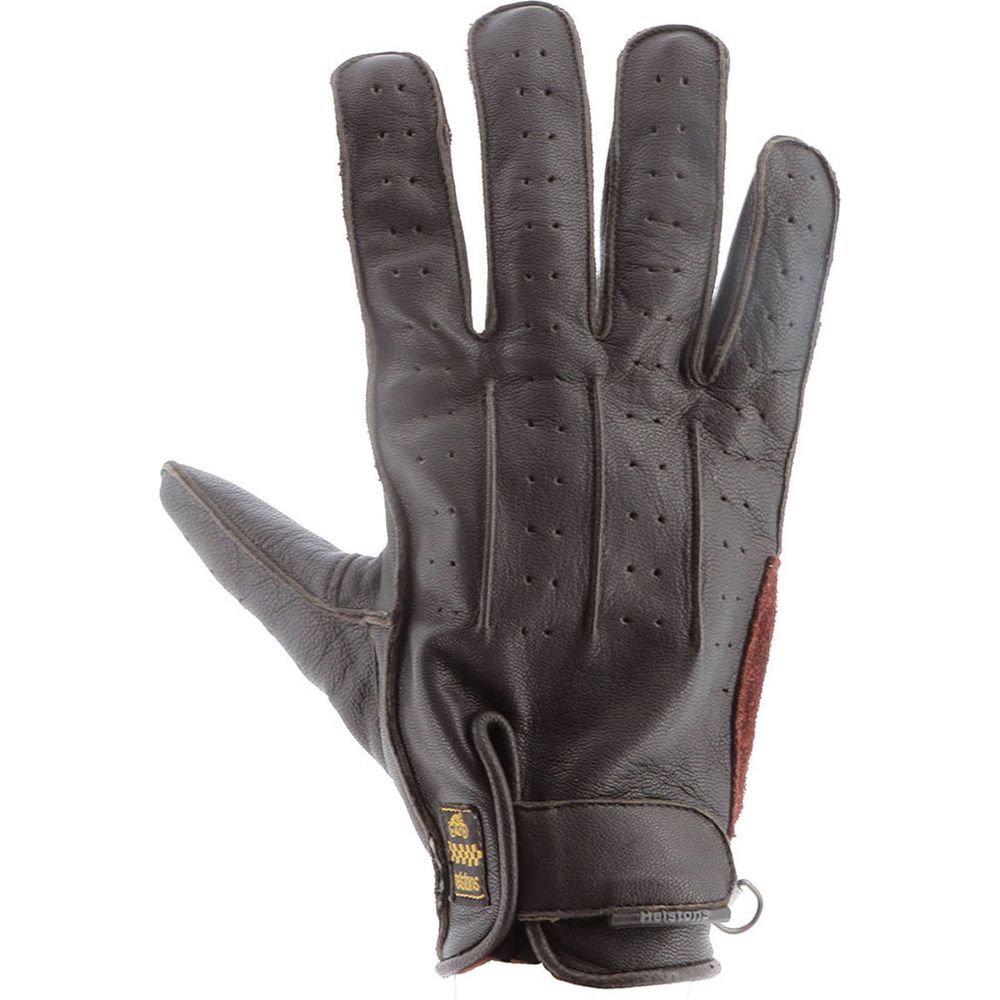 Helstons Oscar Summer Perforated Leather Gloves Brown / Brown - ThrottleChimp