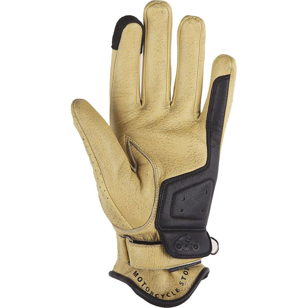 Helstons Sun Air Summer Leather Gloves Beige / Black (Image 2) - ThrottleChimp