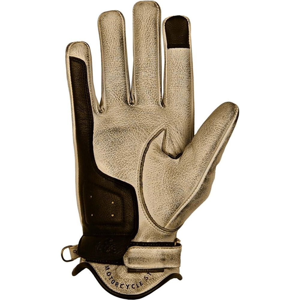 Helstons Sun Summer Leather Gloves Beige / Black (Image 2) - ThrottleChimp