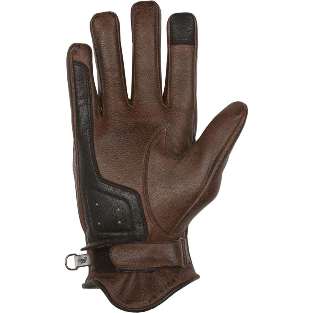 Helstons Sun Summer Leather Gloves Camel / Black (Image 2) - ThrottleChimp