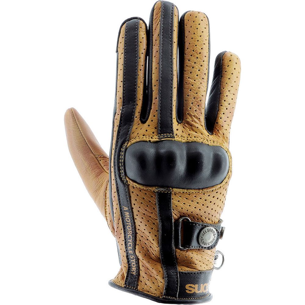 Helstons Tinta Air Summer Ladies Leather Gloves Gold / Brown - ThrottleChimp