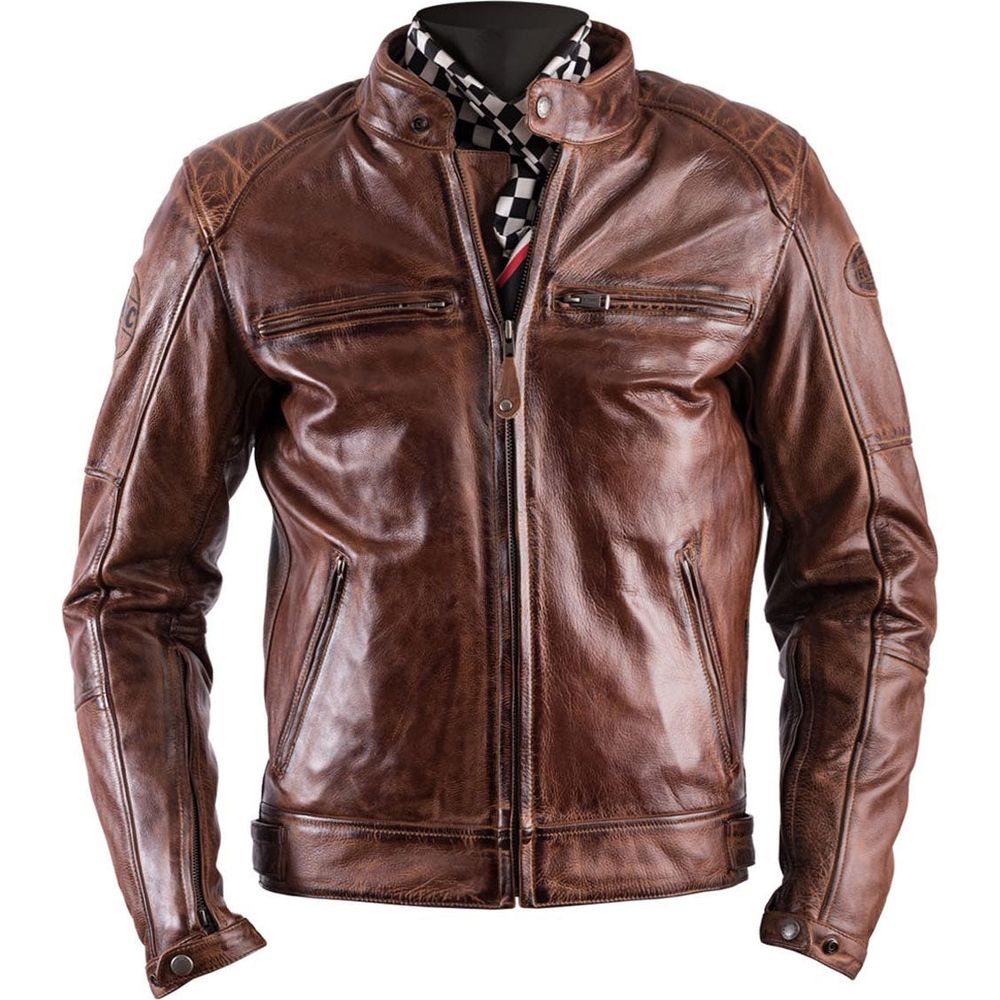 Helstons Track Leather Jacket Crust Camel - ThrottleChimp