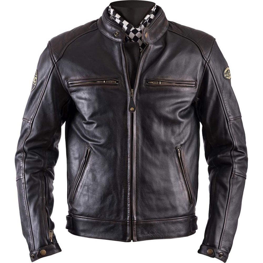 Helstons Track Leather Jacket Oldies Brown - ThrottleChimp