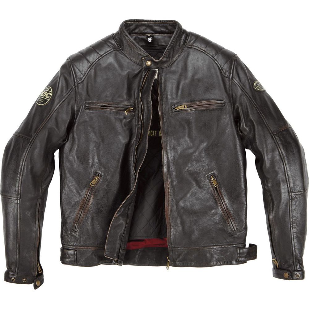 Helstons Track Leather Jacket Oldies Brown (Image 3) - ThrottleChimp