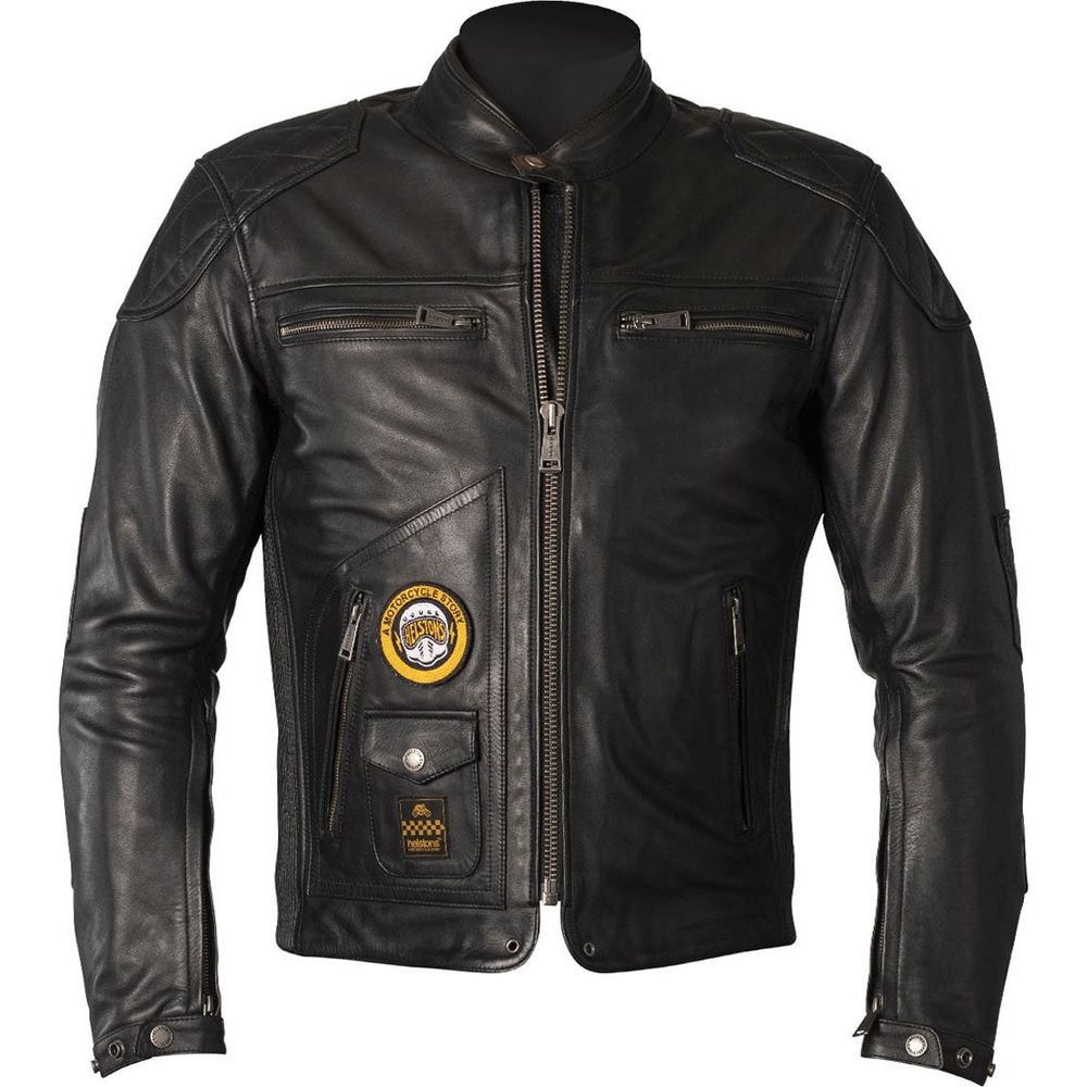 Helstons Tracker Rag Leather Jacket Black - ThrottleChimp