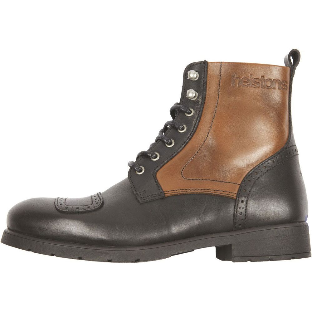 Helstons Travel Leather Boots Aniline Black / Tan - ThrottleChimp