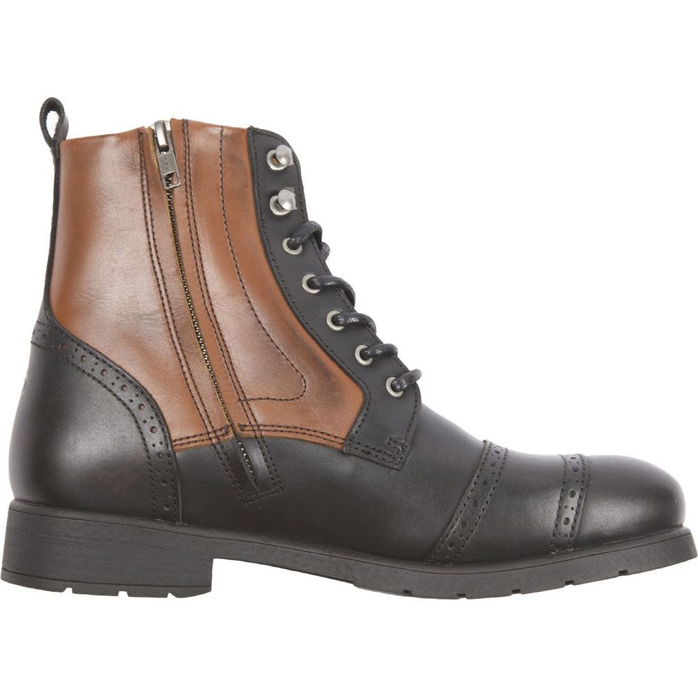 Helstons Travel Leather Boots Aniline Black / Tan (Image 2) - ThrottleChimp