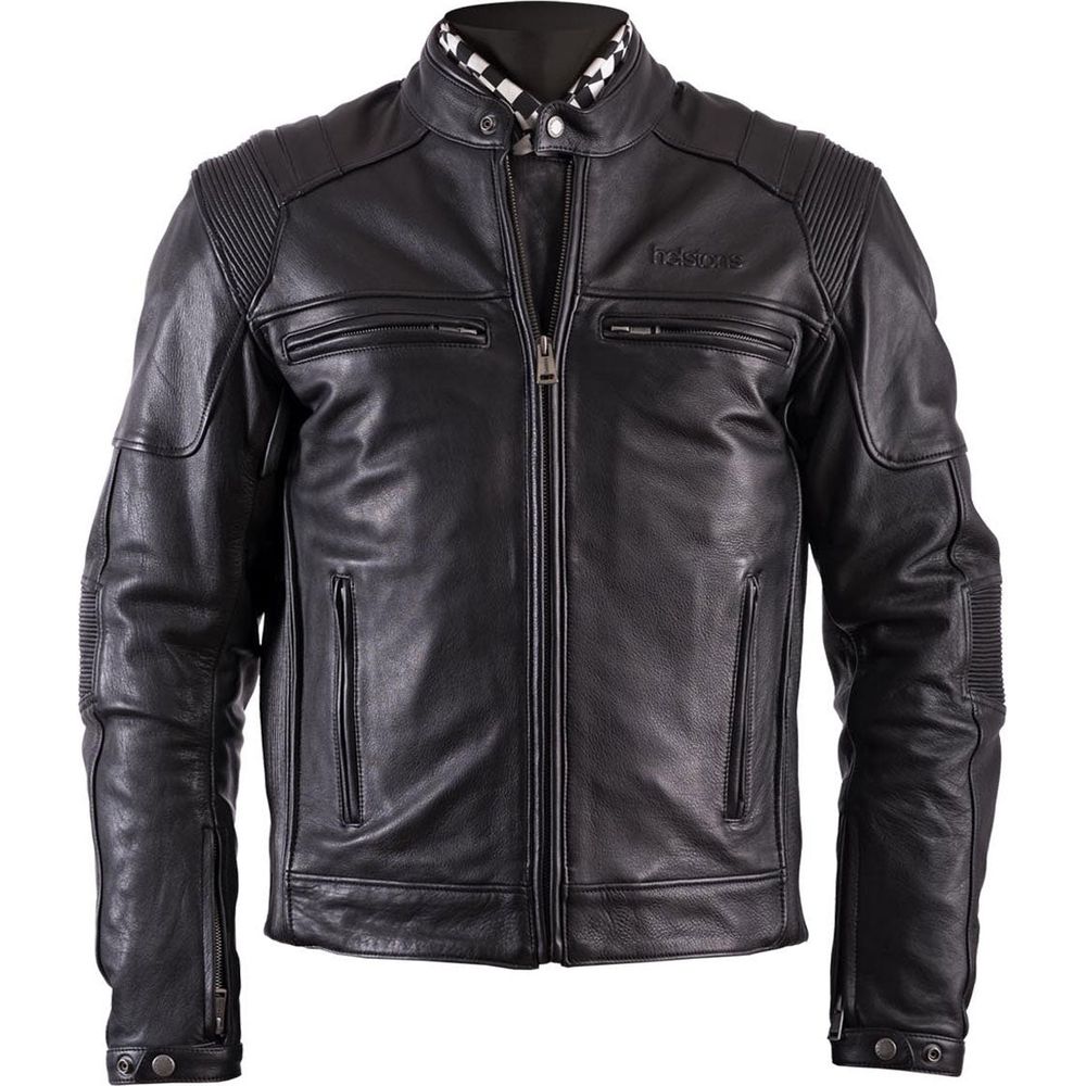 Helstons Trust Leather Jacket Plain Black - ThrottleChimp