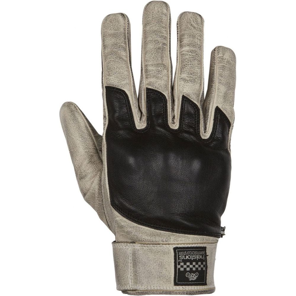 Helstons Wolf Summer Leather Gloves Beige / Black - ThrottleChimp