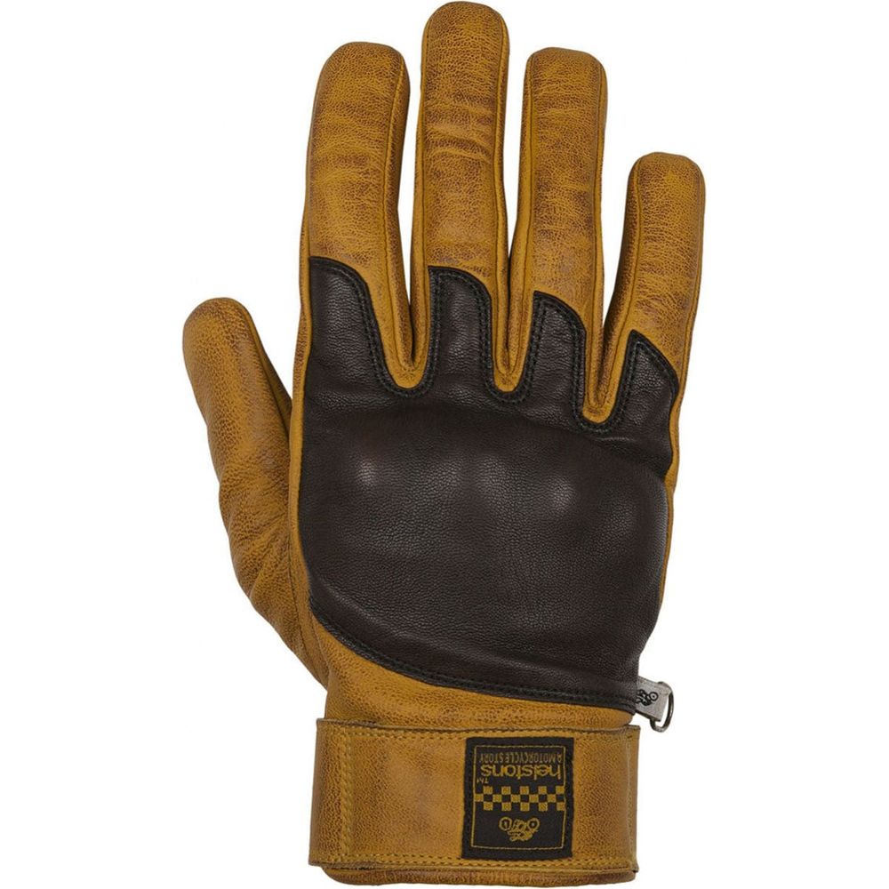 Helstons Wolf Summer Leather Gloves Gold / Brown - ThrottleChimp