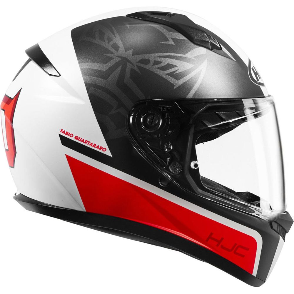 HJC C10 Fabio Quartararo 20 Full Face Helmet MC1SF Black / White / Red (Image 2) - ThrottleChimp