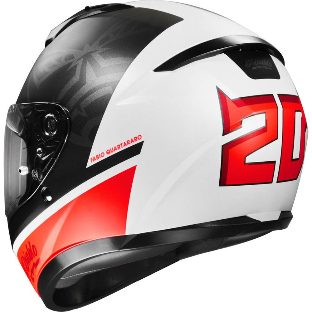 HJC C10 Fabio Quartararo 20 Full Face Helmet MC1SF Black / White / Red (Image 5) - ThrottleChimp