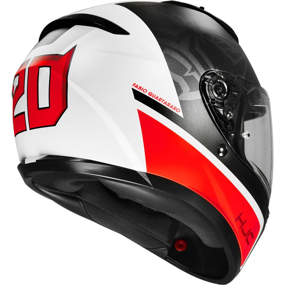 HJC C10 Fabio Quartararo 20 Full Face Helmet MC1SF Black / White / Red (Image 6) - ThrottleChimp