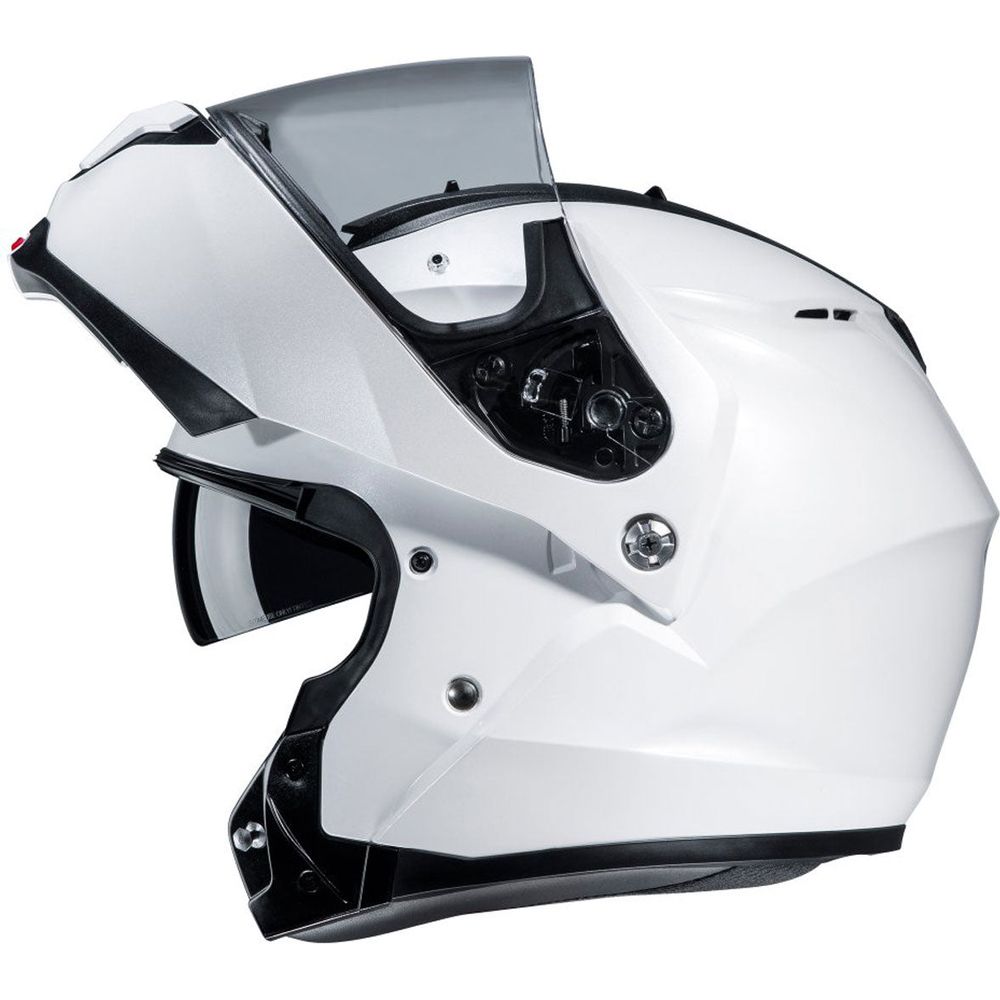 HJC C91N Flip-Up Helmet Pearl White (Image 2) - ThrottleChimp