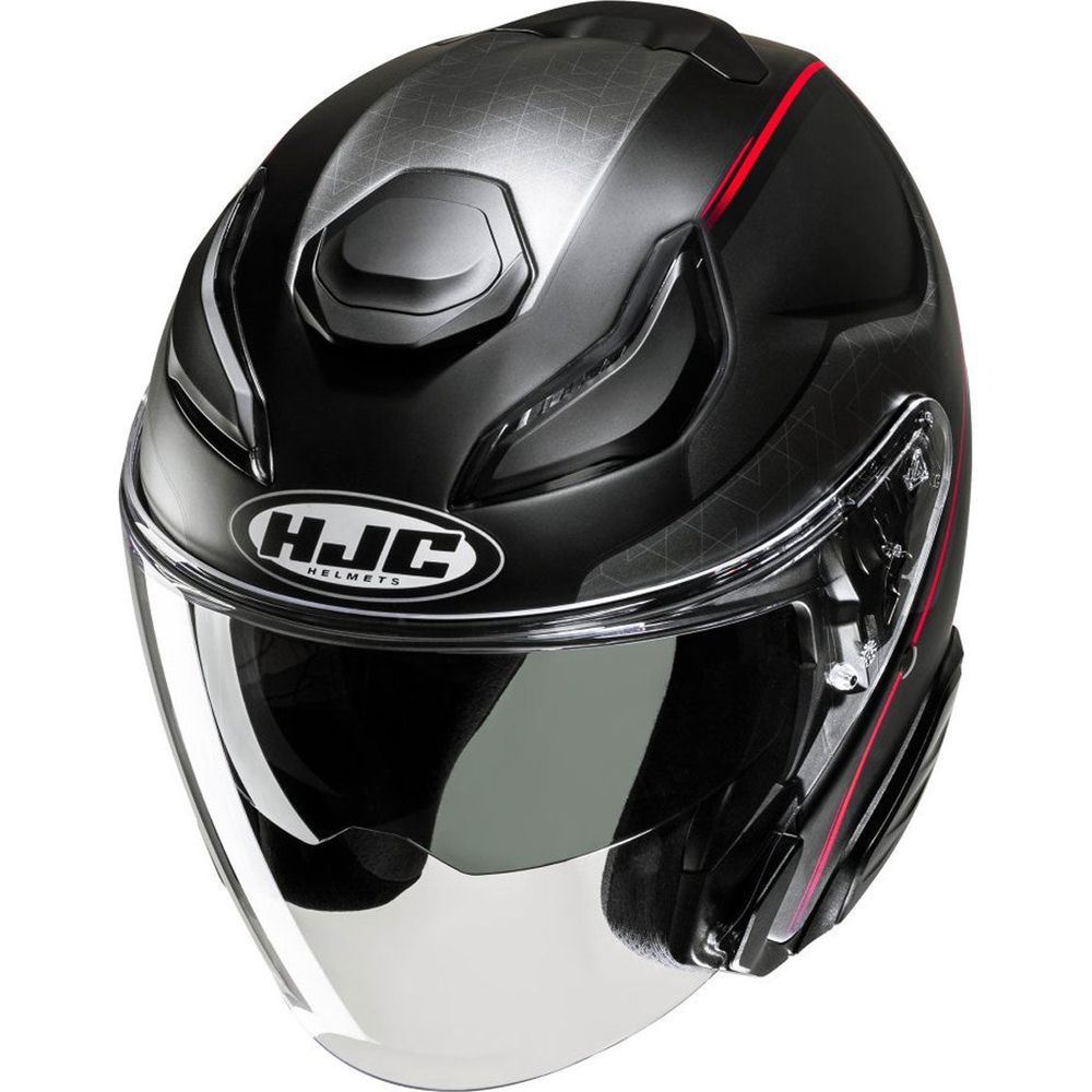HJC F31 Ludi Open Face Helmet MC1SF Red (Image 2) - ThrottleChimp