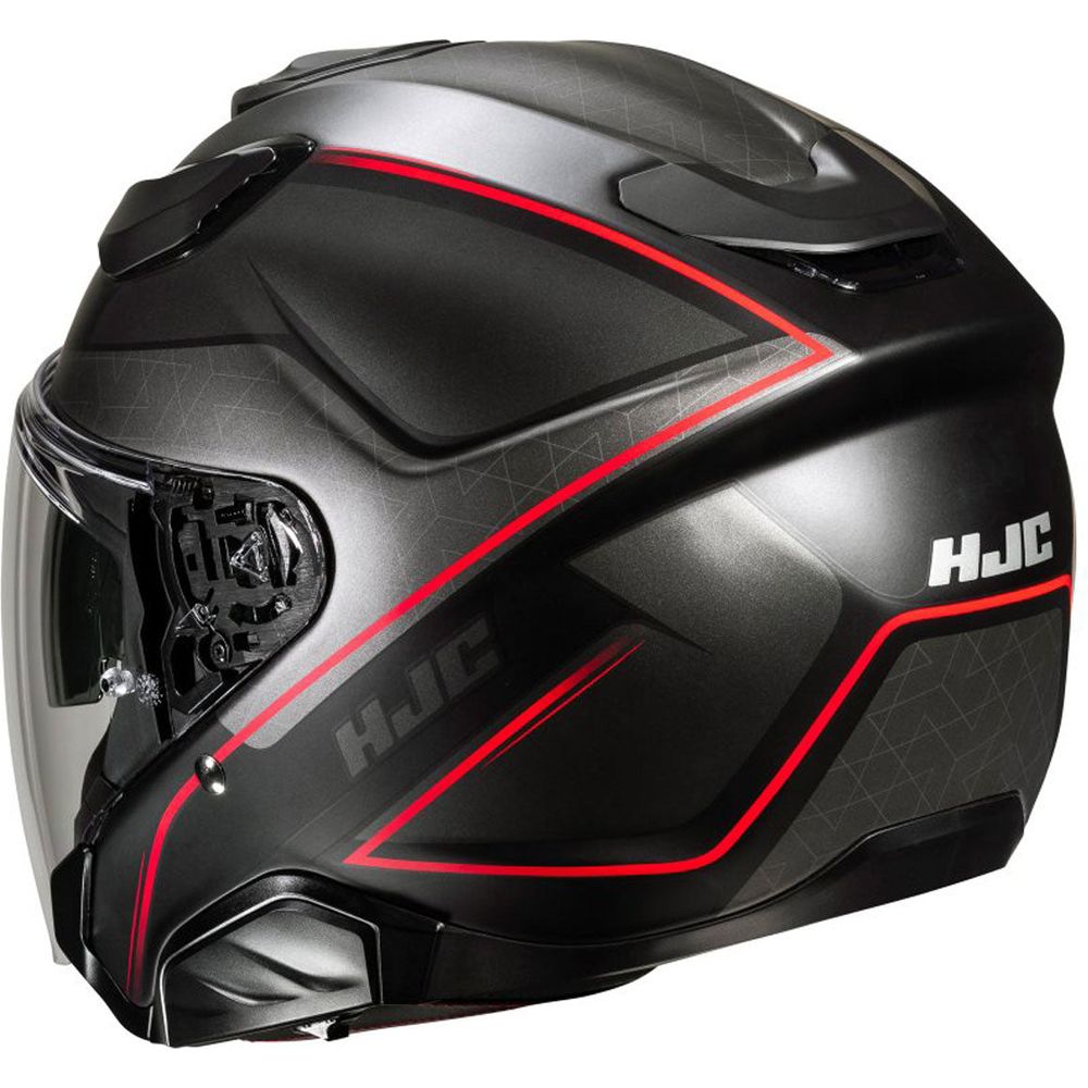 HJC F31 Ludi Open Face Helmet MC1SF Red (Image 3) - ThrottleChimp