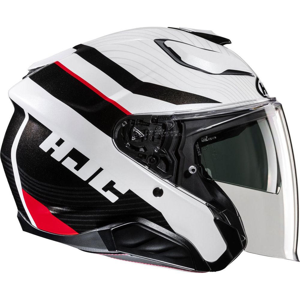 HJC F31 Naby Open Face Helmet MC1 Red / White / Black (Image 4) - ThrottleChimp