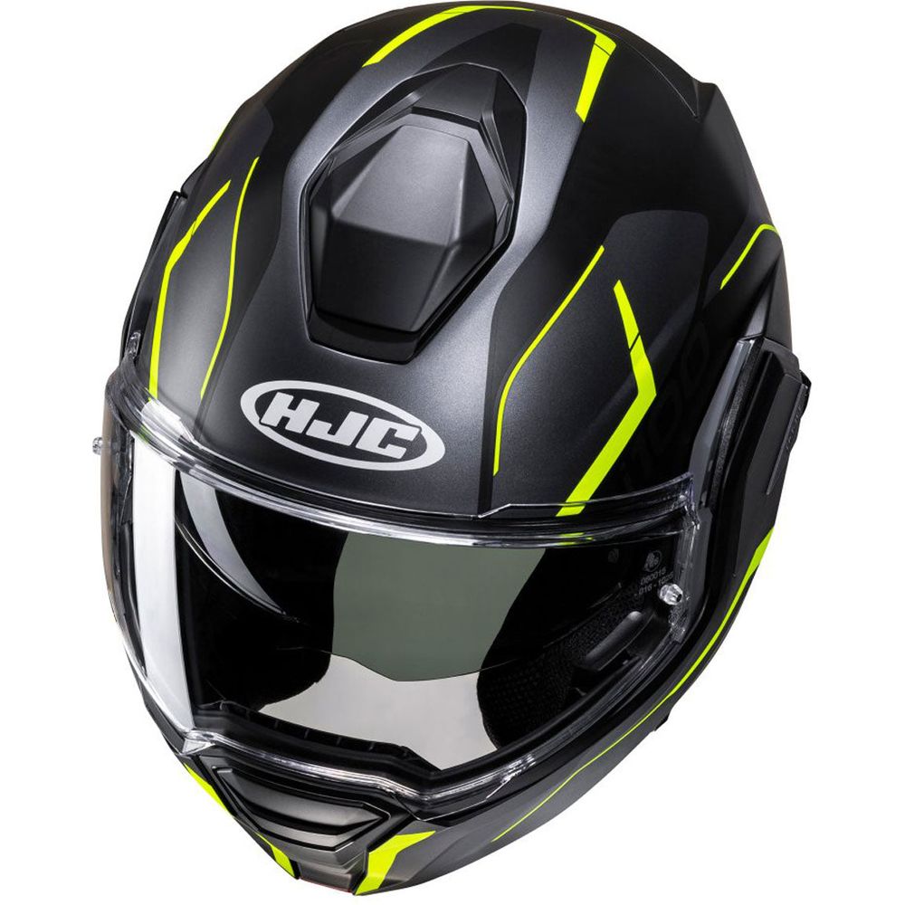 HJC I100 Lorix Flip-Up Helmet MC3HSF Yellow (Image 2) - ThrottleChimp