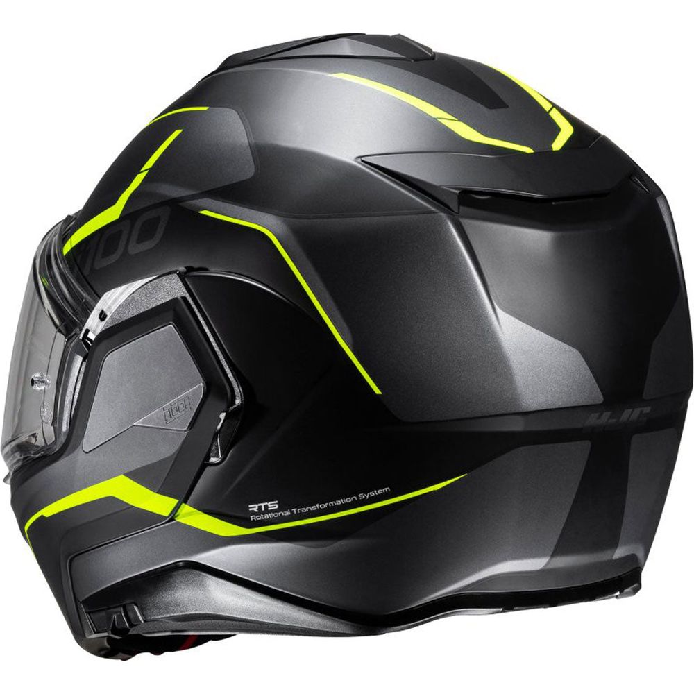 HJC I100 Lorix Flip-Up Helmet MC3HSF Yellow (Image 3) - ThrottleChimp