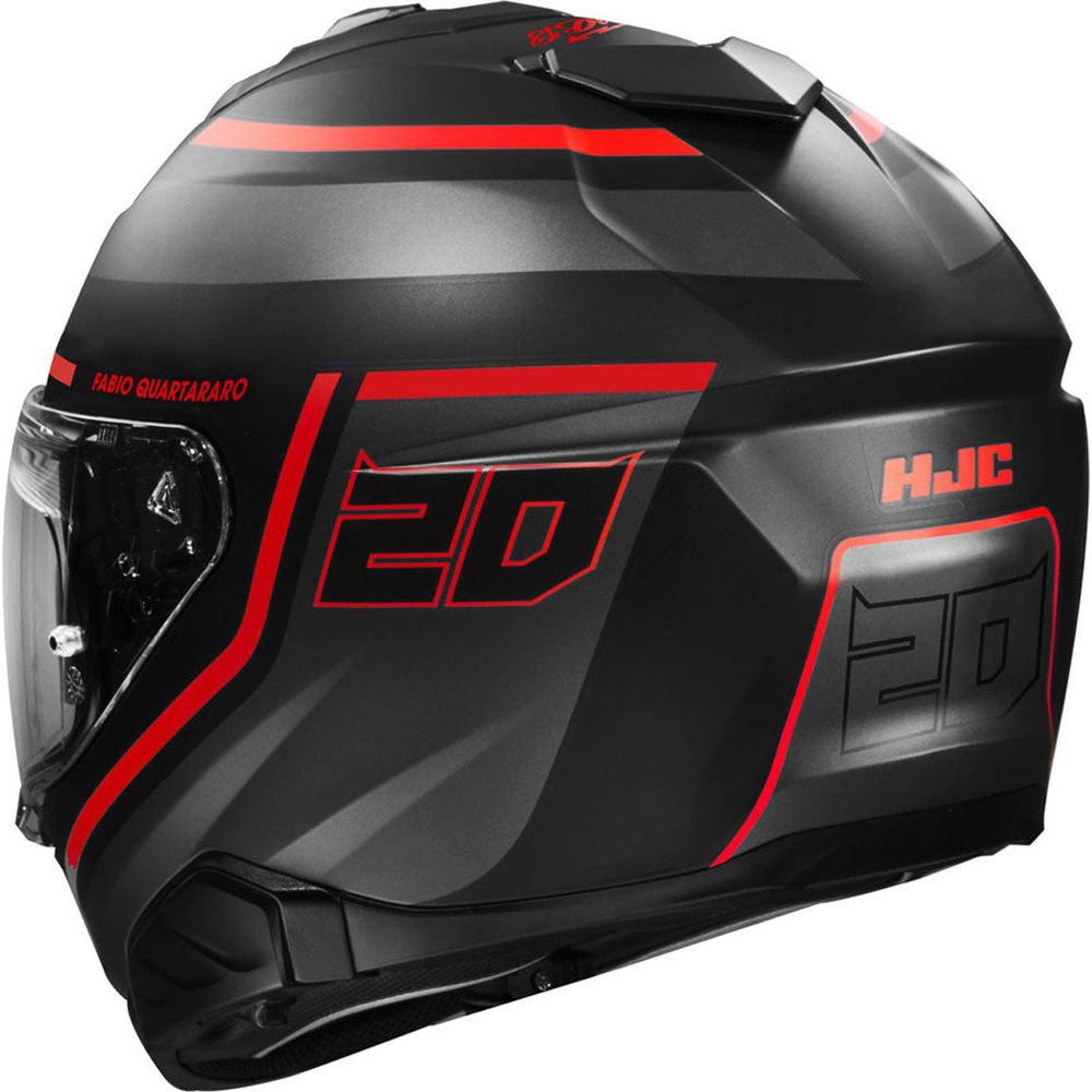 HJC I71 Fabio Quartararo 20 Full Face Helmet MC1SF Black / Red (Image 6) - ThrottleChimp