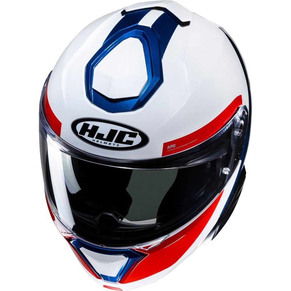 HJC I91 Bina Flip-Up Helmet MC21 White / Blue / Red (Image 4) - ThrottleChimp