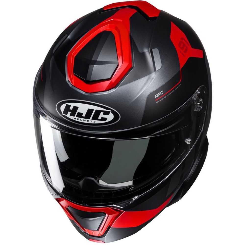 HJC I91 Carst Flip-Up Helmet MC1SF Red (Image 2) - ThrottleChimp