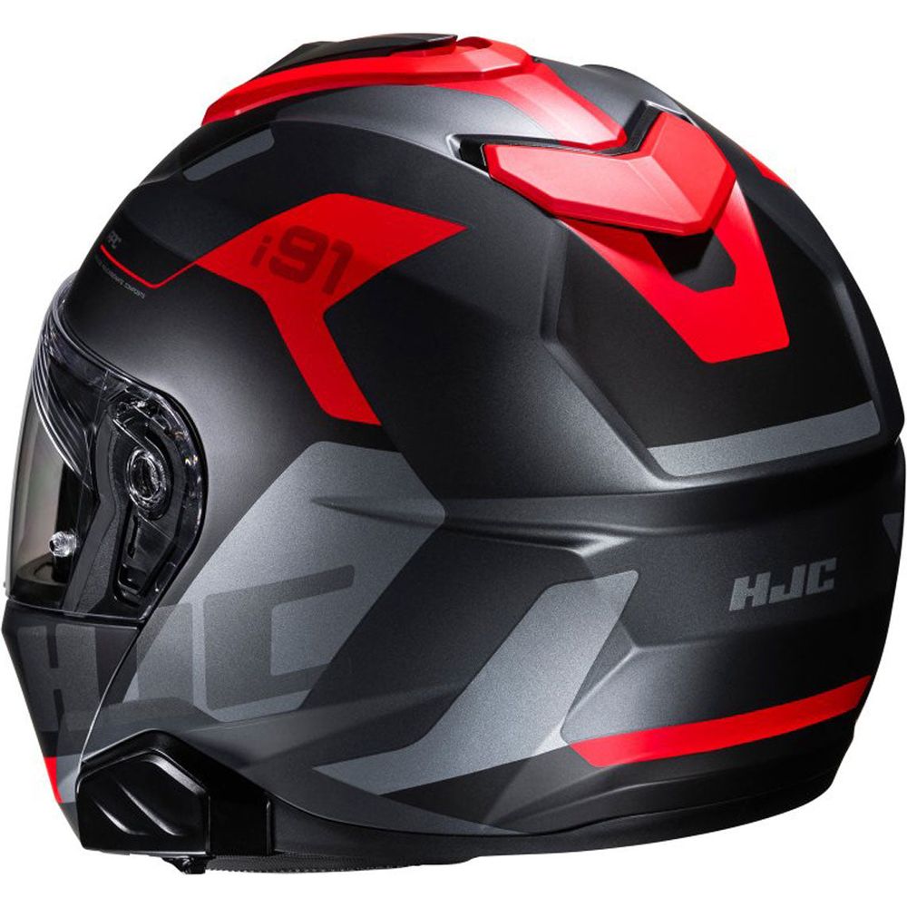 HJC I91 Carst Flip-Up Helmet MC1SF Red (Image 3) - ThrottleChimp