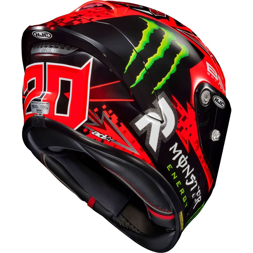 HJC RPHA 1 Fabio Quartararo Full Face Helmet MC1 Red (Image 3) - ThrottleChimp