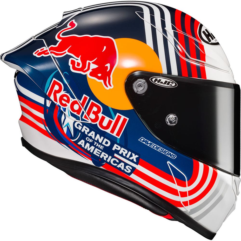 HJC RPHA 1 Red Bull Austin Full Face Helmet MC21 White / Red / Blue (Image 2) - ThrottleChimp