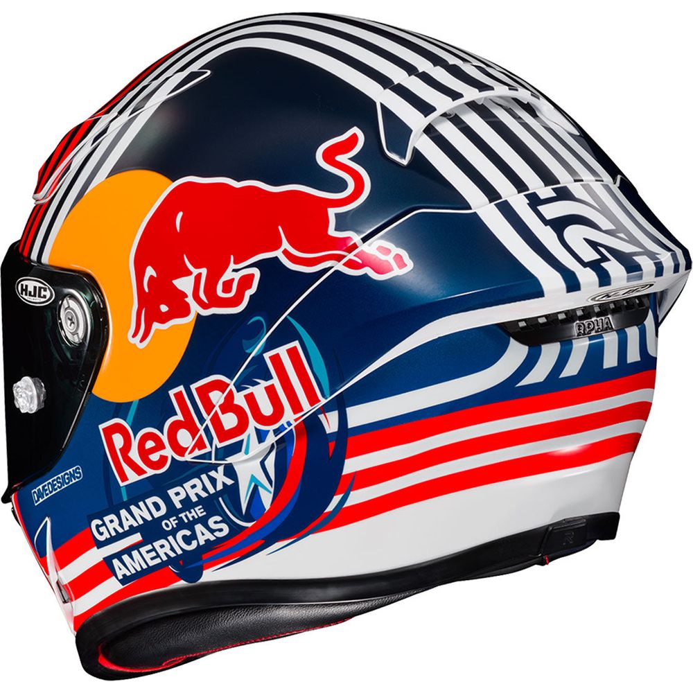 HJC RPHA 1 Red Bull Austin Full Face Helmet MC21 White / Red / Blue (Image 3) - ThrottleChimp