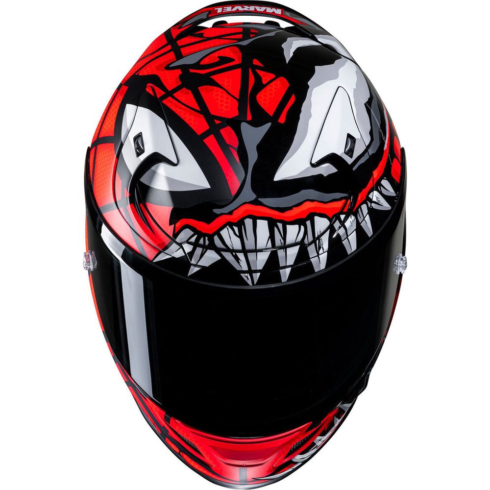 HJC RPHA 12 Maximized Venom Marvel Full Face Helmet MC1SF Black / Red (Image 2) - ThrottleChimp