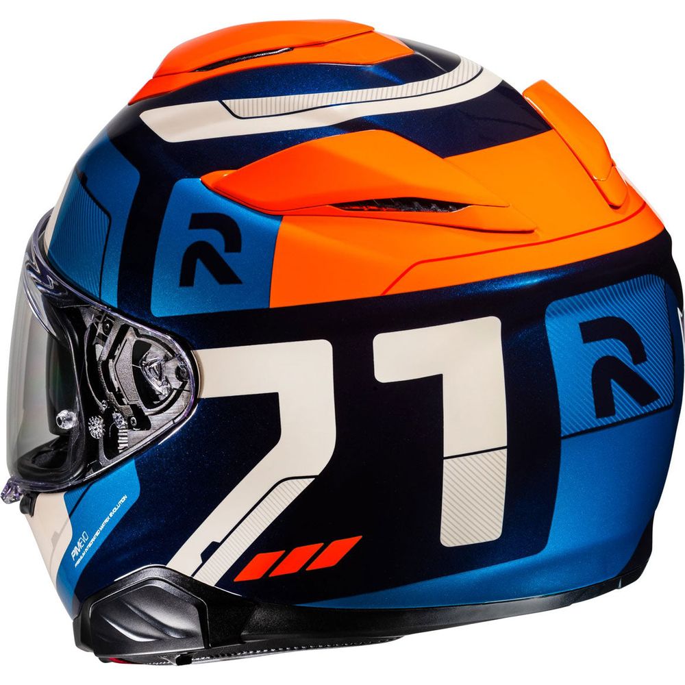 HJC RPHA 71 Cozad Full Face Helmet MC27 Blue / Orange (Image 3) - ThrottleChimp