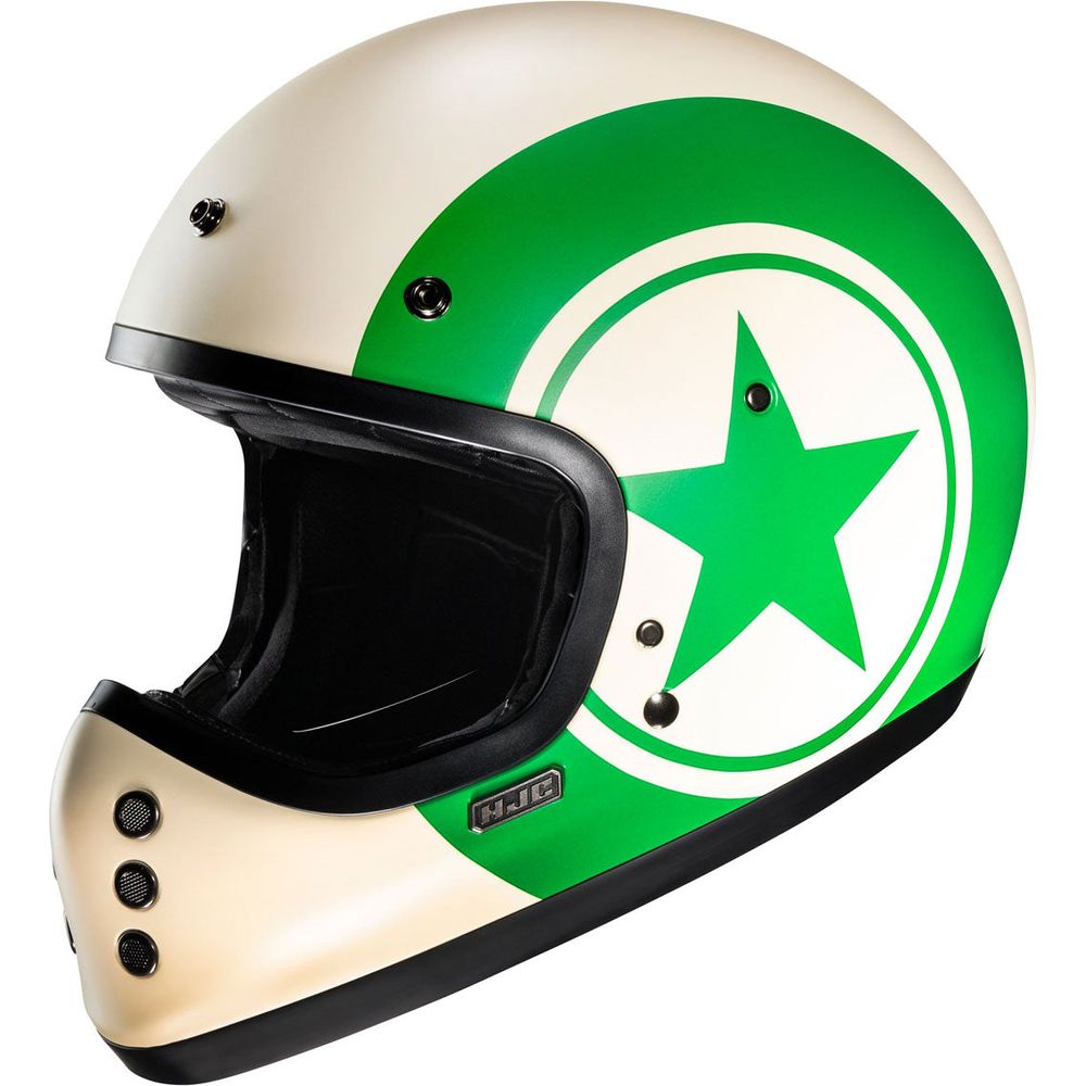 HJC V60 Nyx Full Face Helmet MC4SF Green (Image 2) - ThrottleChimp